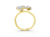Yellow gold Heart and Marquise Toi Moi Ring with Prong Setting and Micro Pave Band 3