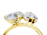 Yellow gold Heart and Marquise Toi Moi Ring with Prong Setting and Micro Pave Band 4
