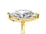 Yellow gold Heart and Marquise Toi Moi Ring with Prong Setting and Micro Pave Band 5