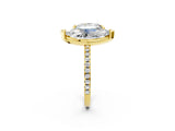 Yellow gold Heart and Marquise Toi Moi Ring with Prong Setting and Pave Band_58