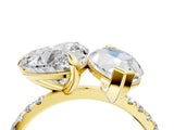 Yellow gold Heart and Marquise Toi Moi Ring with Prong Setting and Pave Band_60