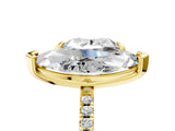 Yellow gold Heart and Marquise Toi Moi Ring with Prong Setting and Pave Band_61