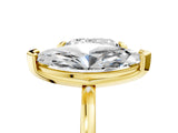 Yellow gold Heart and Marquise Toi Moi Ring with Prong Setting and Plain Band 5