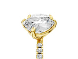 Yellow gold Heart and Princess Toi Moi Ring with Prong Setting and Micro Pave Band 5