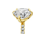 Yellow gold Heart and Princess Toi Moi Ring with Prong Setting and Pave Band_55