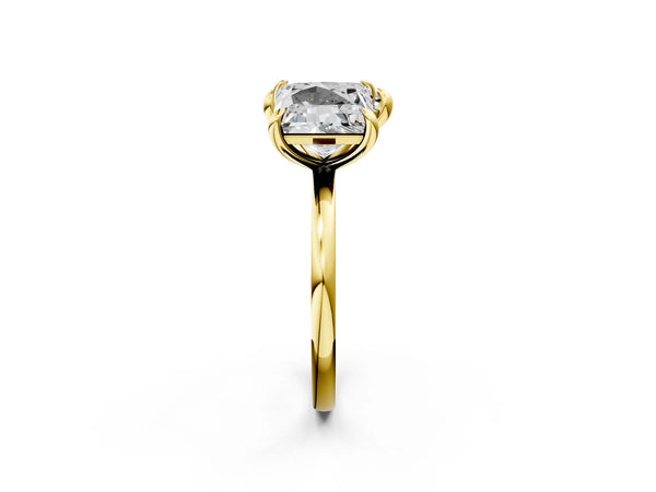 Yellow Gold Heart-Shaped and Princess Cut Lab-Grown Diamond Toi et Moi Ring