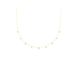 Yellow gold Heart and Round Diamond Station Necklace_13