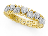 Yellow gold Heart cut diamond Eternity Band with Shared Prong Setting_50