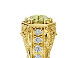 Yellow gold Hexagon Bezel Fancy Yellow Round Cut Diamond Milgrain Split Shank Ring_5