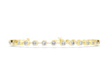 Yellow gold Hexagon Bezel Round Diamond Tennis Bracelet_2