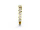 Yellow gold Hexagon Pave Diamond Eternity Band with Bezel Setting_26