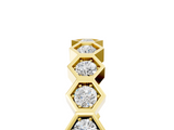 Yellow gold Hexagon Pave Diamond Eternity Band with Bezel Setting_29