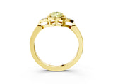 Yellow gold Hexagonal Halo Fancy Yellow Pear Cut Diamond Solitaire with Pavé Band and Four-Prong Setting_6