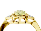 Yellow gold Hexagonal Halo Fancy Yellow Pear Cut Diamond Solitaire with Pavé Band and Four-Prong Setting_7