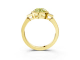 Yellow gold Hexagonal Halo Fancy Yellow Round Cut Diamond Solitaire with Pavé Band and Four-Prong Setting_6