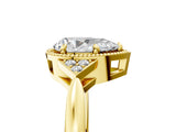 Yellow gold Hexagonal Halo Pear Cut Diamond Solitaire with Pavé Band and Four-Prong Setting_8