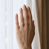 Yellow gold Hexagonal Halo Round Diamond Pavé Band with Four-Prong Setting_3