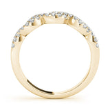 Yellow gold Infinity Diamond Pavé Round Stone Twist Band with Prong Setting 2