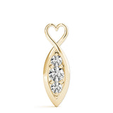Yellow gold Infinity Heart Pendant with Round Diamond Prong Setting 1