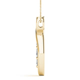 Yellow gold Infinity Heart Pendant with Round Diamond Prong Setting 2