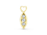 Yellow gold Infinity Heart Pendant with Round Diamond Prong Setting_3