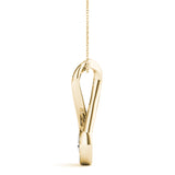 Yellow gold Infinity Pavé Round Diamond Bezel Pendant 2