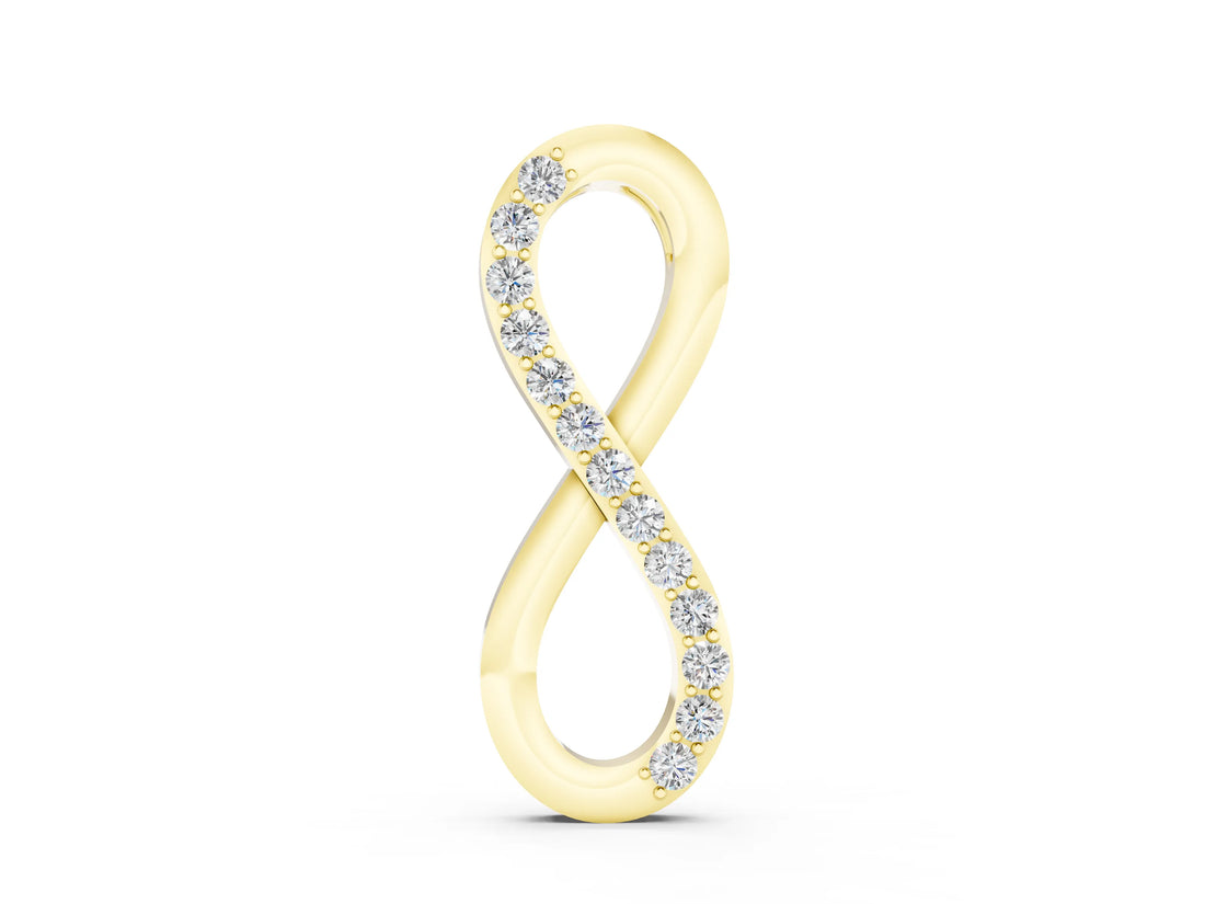 Yellow gold Infinity Pendant with Round Brilliant Diamonds in Pavé Setting_24