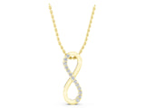 Yellow gold Infinity Pendant with Round Brilliant Diamonds in Pavé Setting_25
