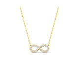 Yellow gold Infinity Pendant with Round Cut Diamonds in Pavé Setting_17