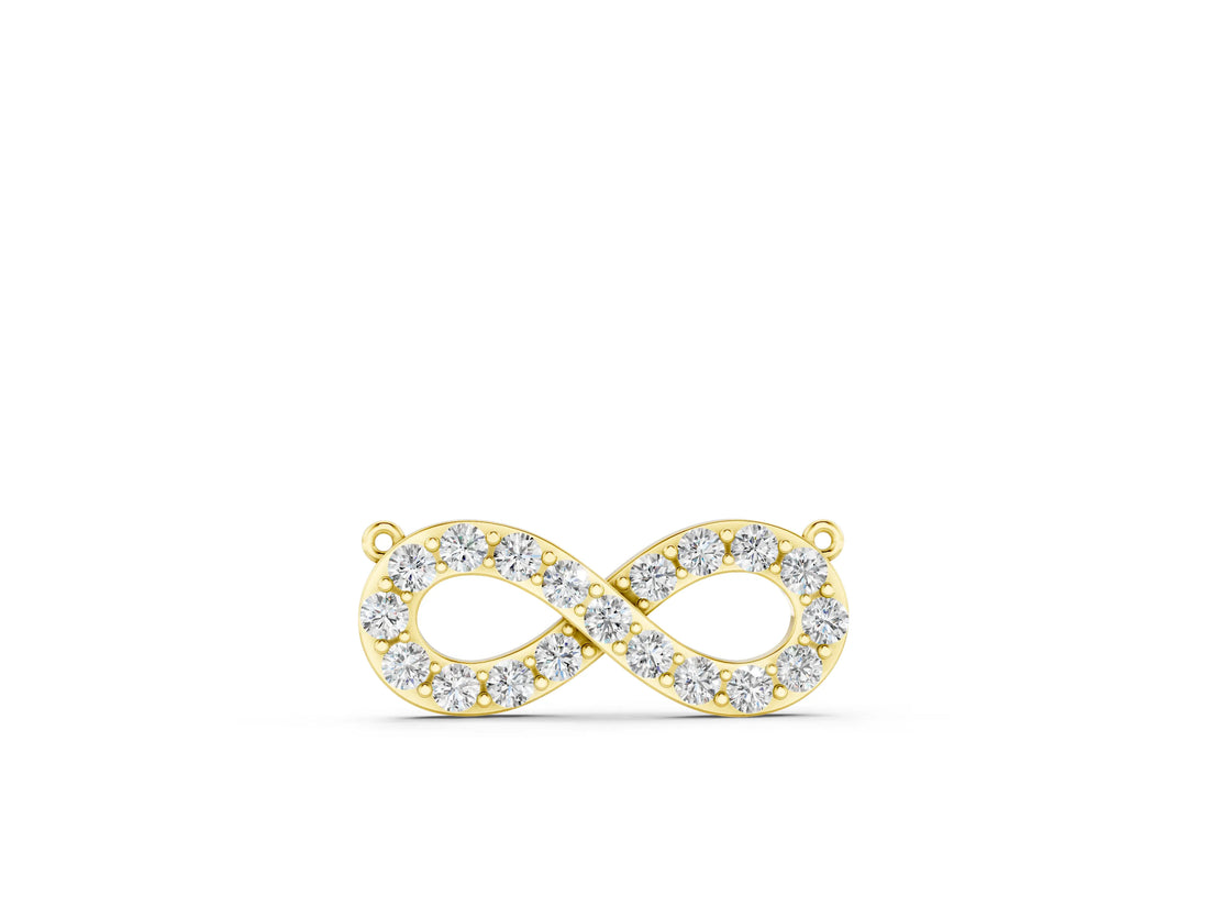Yellow gold Infinity Pendant with Round Diamond Pavé Setting_16