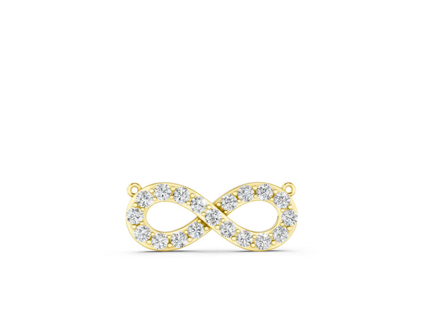 Yellow gold Infinity Pendant with Round Diamond Pavé Setting