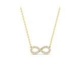 Yellow gold Infinity Pendant with Round Diamond Pavé Setting_17