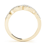 Yellow gold Infinity Twist Diamond Pavé Band with Round Stones and Prong Setting 1