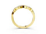 Yellow gold Infinity Twist Diamond Pavé Band with Round Stones and Prong Setting_5