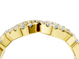 Yellow gold Infinity Twist Diamond Pavé Band with Round Stones and Prong Setting_6