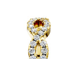 Yellow gold Infinity Twist Diamond Pavé Band with Round Stones and Prong Setting_7