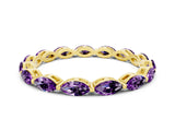 Yellow gold Marquise Amethyst Eternity Band with U-Prong Setting_12