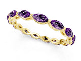 Yellow gold Marquise Amethyst Eternity Band with U-Prong Setting_13