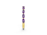 Yellow gold Marquise Amethyst Prong Set Half-Eternity Band_8