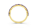 Yellow gold Marquise Amethyst Prong Set Half-Eternity Band_9