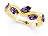 Yellow gold Marquise Amethyst Twisted Band with Prong Setting_7