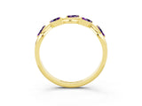 Yellow gold Marquise Amethyst Twisted Band with Prong Setting_9
