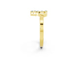 Yellow gold Marquise Aquamarine Cluster Bypass Ring with Prong Setting_8
