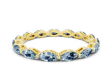 Yellow gold Marquise Aquamarine Eternity Band with U-Prong Setting_12