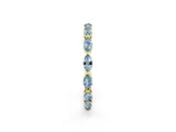 Yellow gold Marquise Aquamarine Eternity Band with U-Prong Setting_14