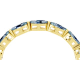 Yellow gold Marquise Aquamarine Eternity Band with U-Prong Setting_16