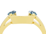 Yellow gold Marquise Aquamarine Open Band Ring with Tension Setting_10
