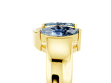 Yellow gold Marquise Aquamarine Open Band Ring with Tension Setting_11