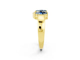 Yellow gold Marquise Aquamarine Open Band Ring with Tension Setting_8