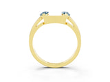 Yellow gold Marquise Aquamarine Open Band Ring with Tension Setting_9